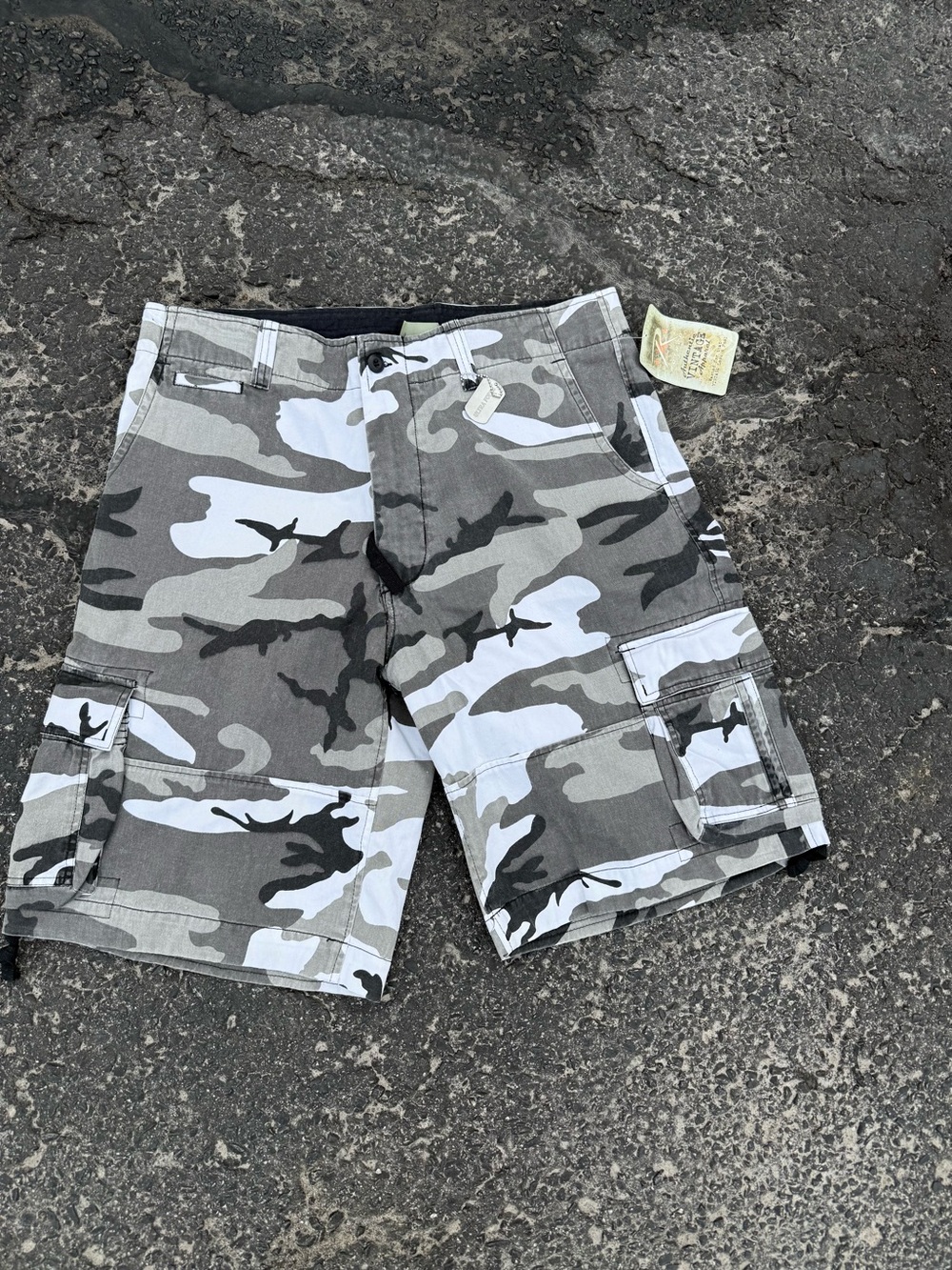 Rothco Gray & White Camo Cargo Shorts